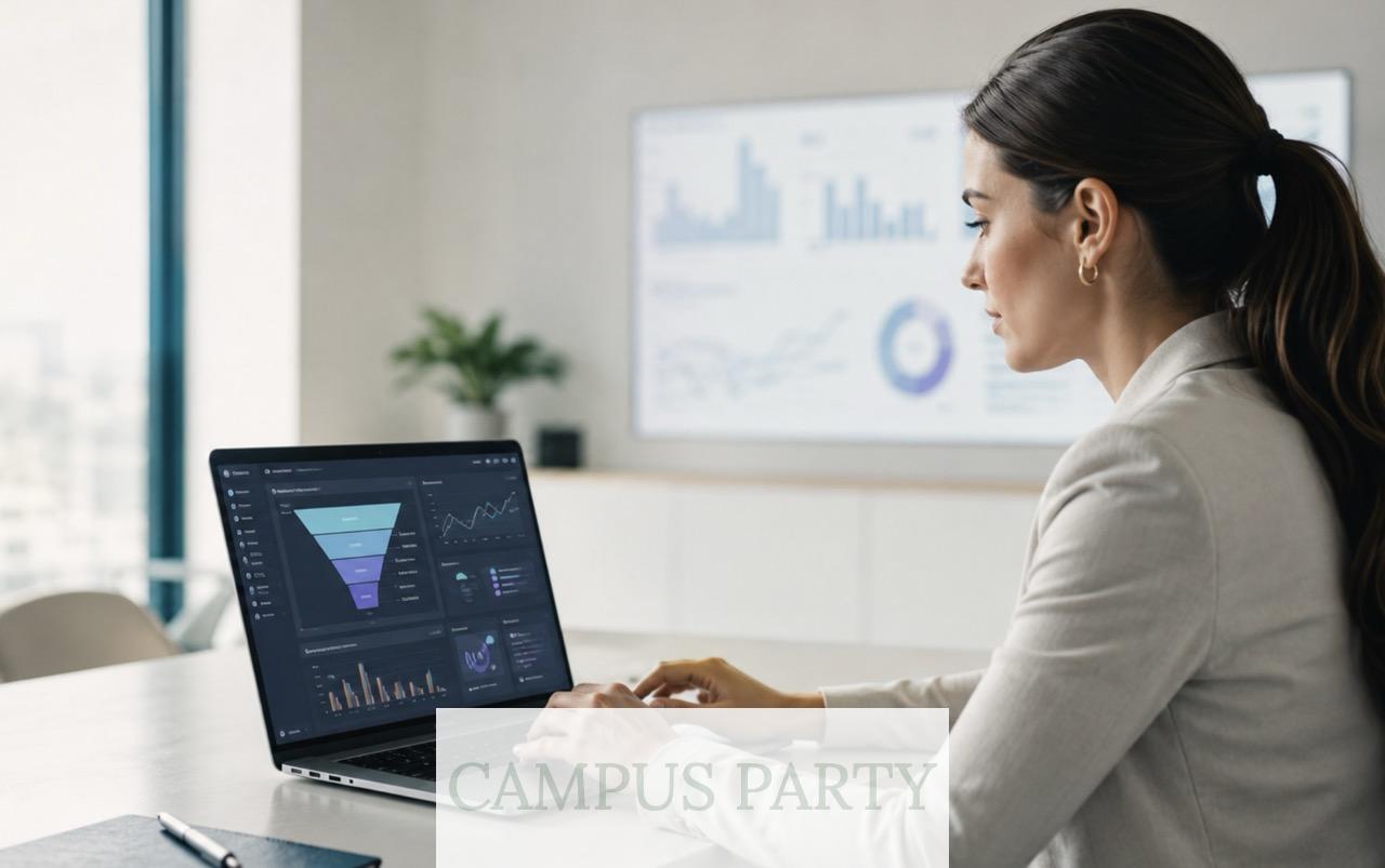 Profesional analizando una estrategia para captar clientes online