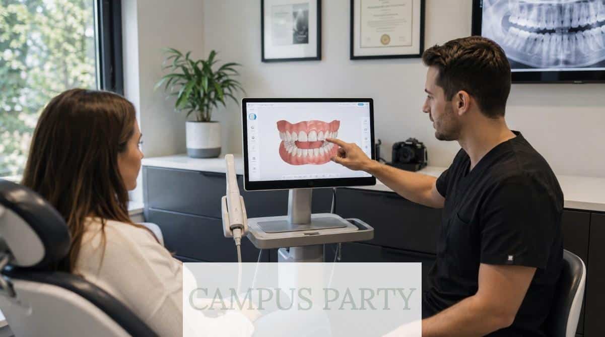 Clínica dental moderna con tecnología digital
